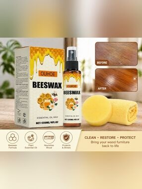 OUHOE Beeswax Wood Polish Spray 120ML Furniture Cleaner Restorer Shine Kit New